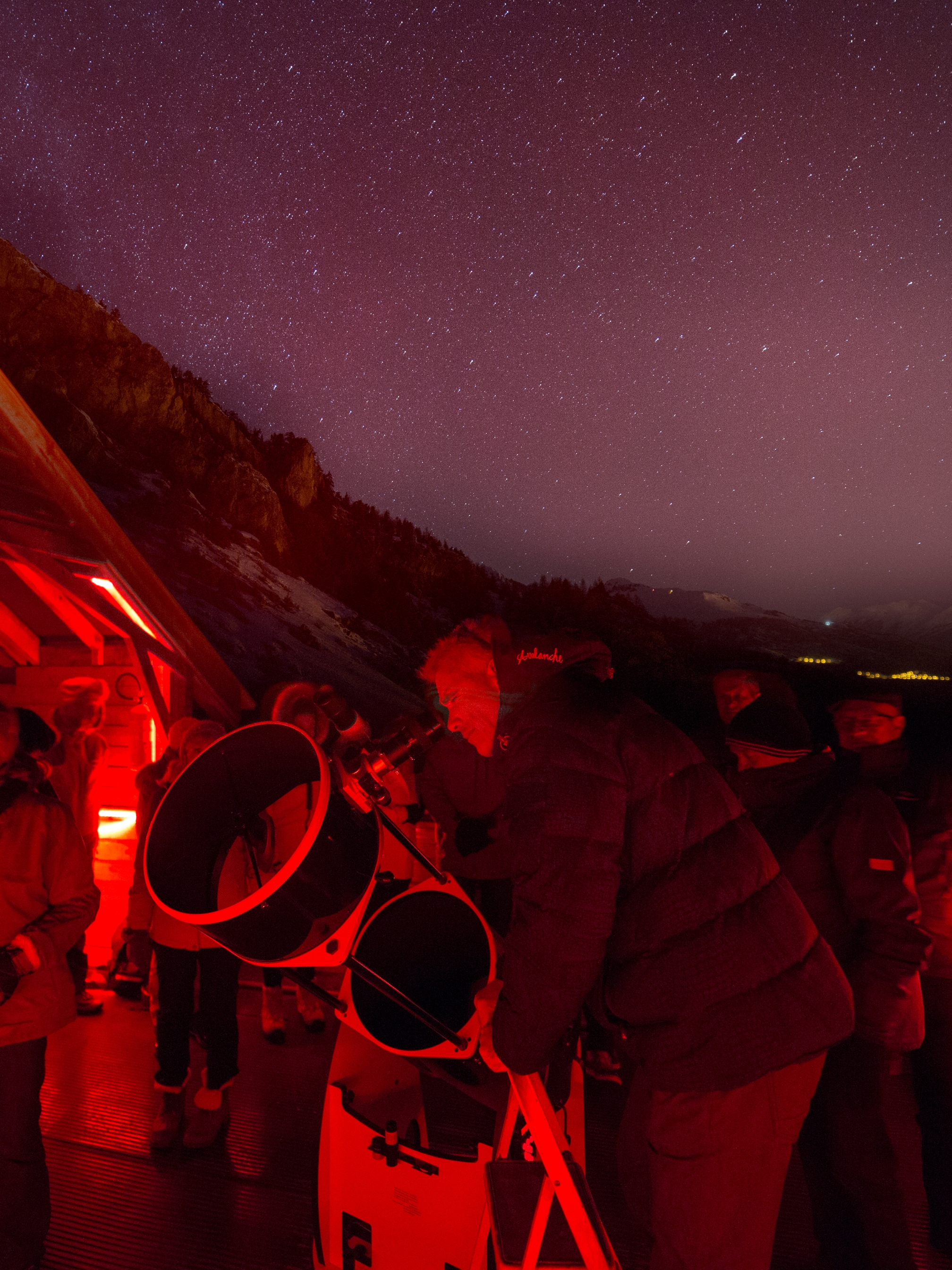 Soirée astronomique en hiver