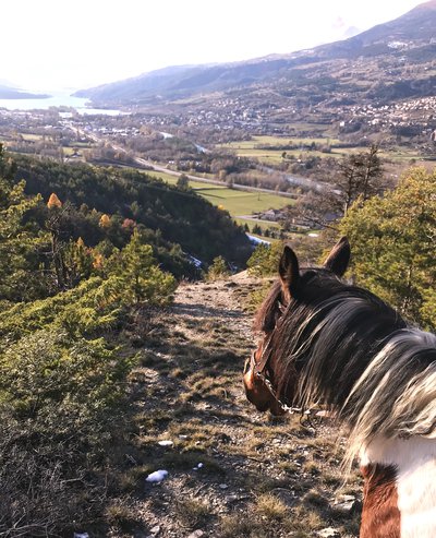 Vue sur l'embouchure de la Durance dans le Lac de Serre-Ponçon