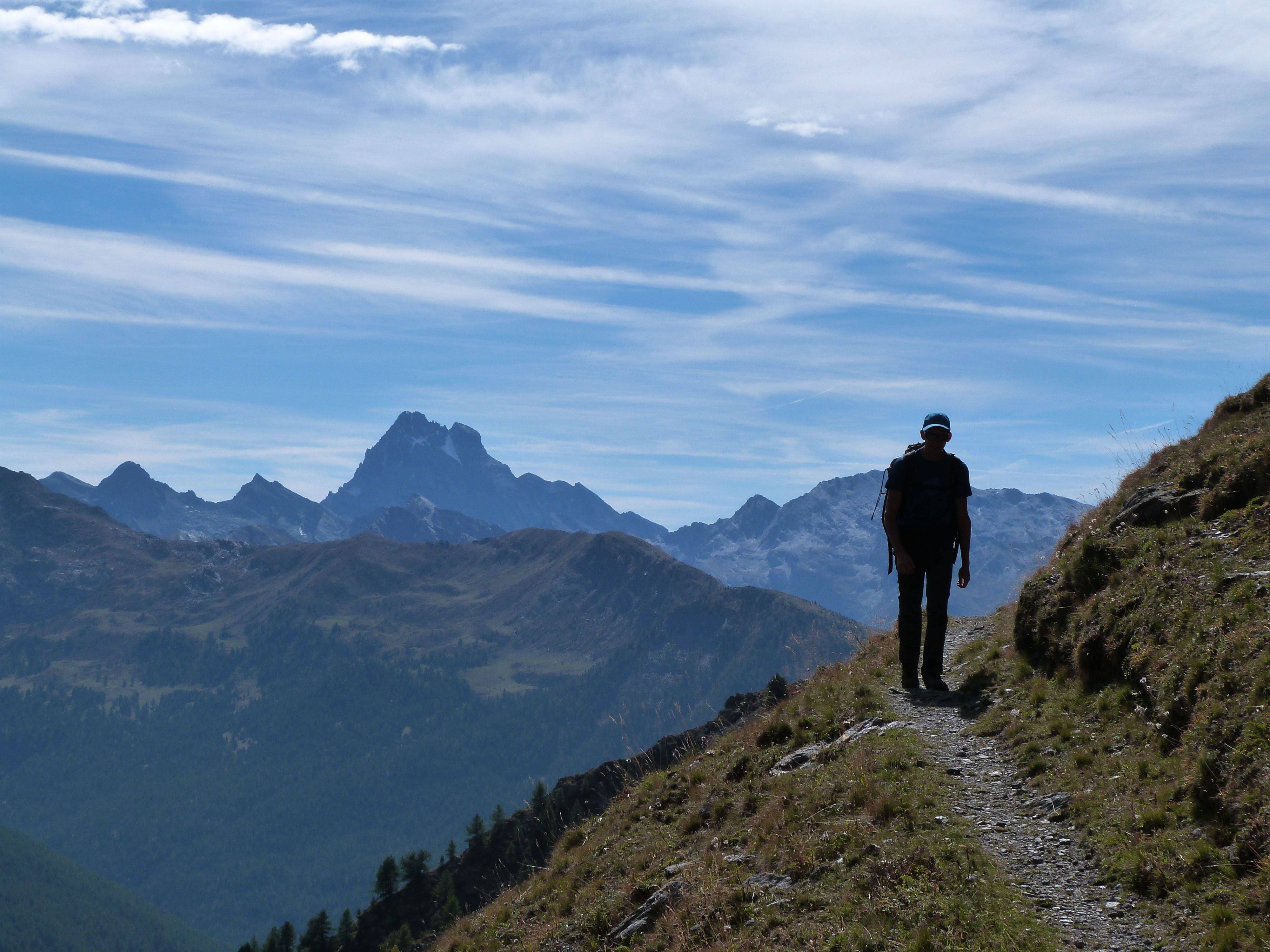 Panorama sur le Mont Viso durant l'ascension au Col des Thures