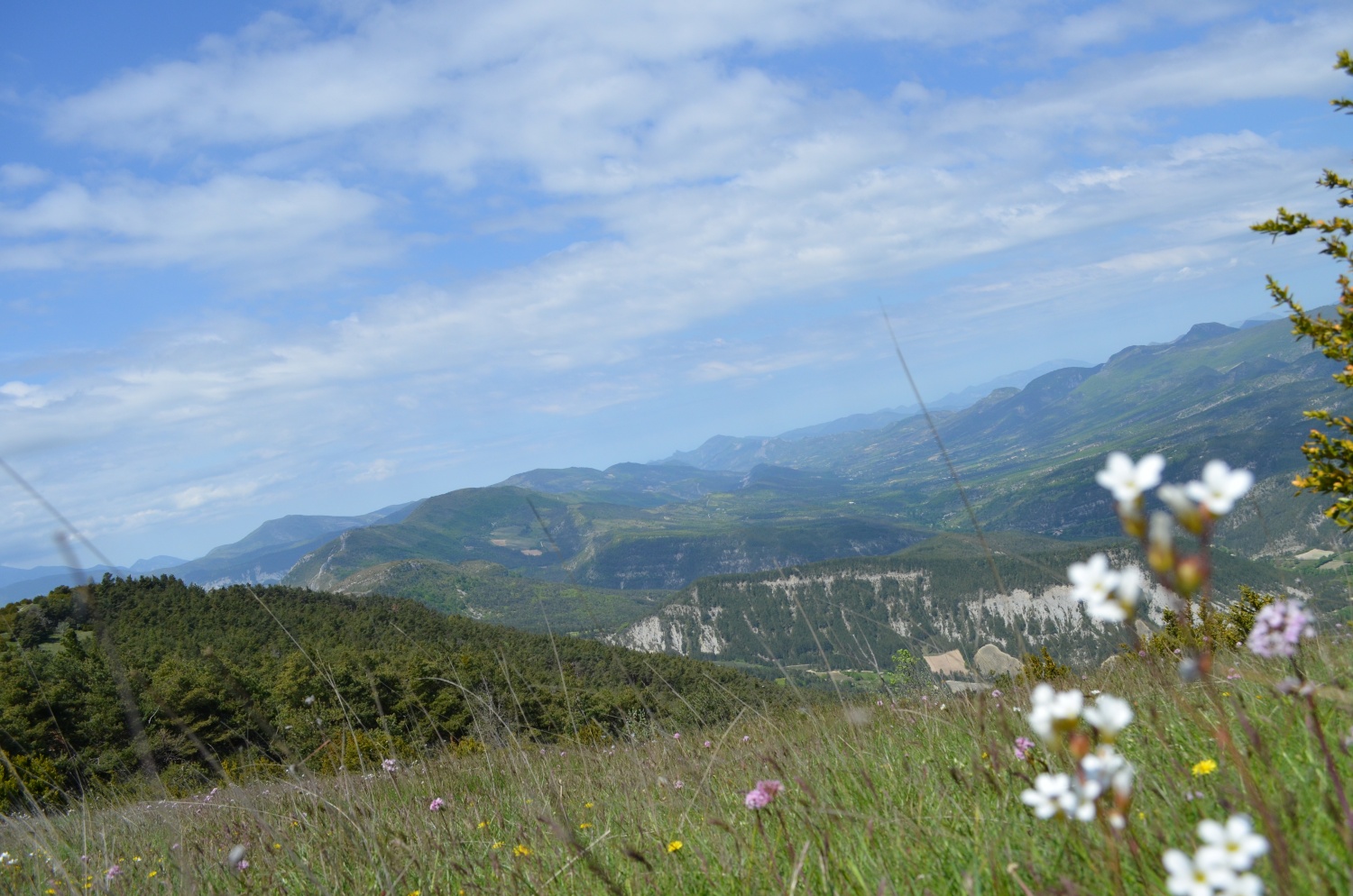 Vue depuis les crêtes de la montagne de Bouvrège